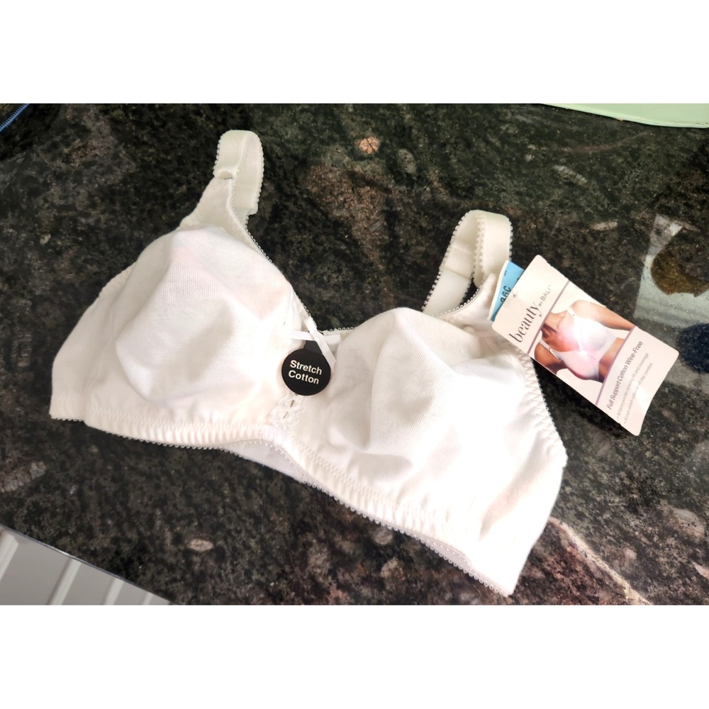 Beauty by Bali 36C Bra White Full Support Wireless S122 Back Closure NEW w/tags
